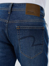 Men Jeans Comfort Fit Dark Blue Mid Rise