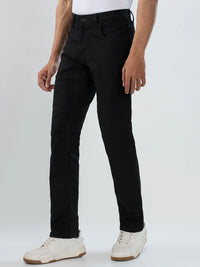 Men Jeans Comfort Fit Black Mid Rise