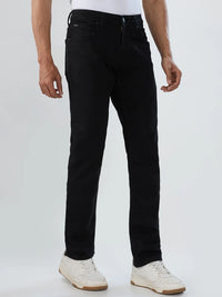 Men Jeans Comfort Fit Black Mid Rise