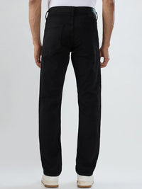 Men Jeans Comfort Fit Black Mid Rise