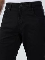 Men Jeans Comfort Fit Black Mid Rise