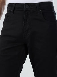 Men Jeans Comfort Fit Black Mid Rise
