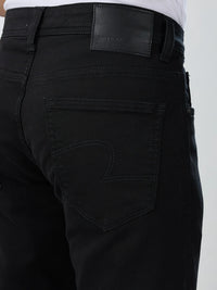 Men Jeans Comfort Fit Black Mid Rise