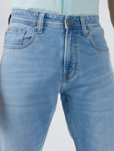 Men Jeans Comfort Fit Light Blue Mid Rise