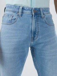 Men Jeans Comfort Fit Light Blue Mid Rise