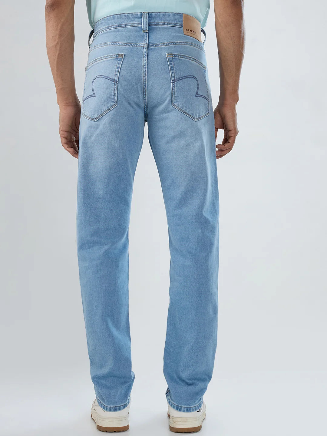 Men Jeans Comfort Fit Light Blue Mid Rise