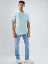 Men Jeans Comfort Fit Light Blue Mid Rise