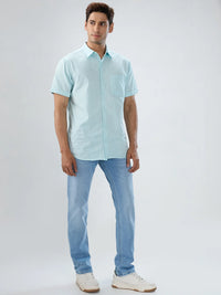 Men Jeans Comfort Fit Light Blue Mid Rise