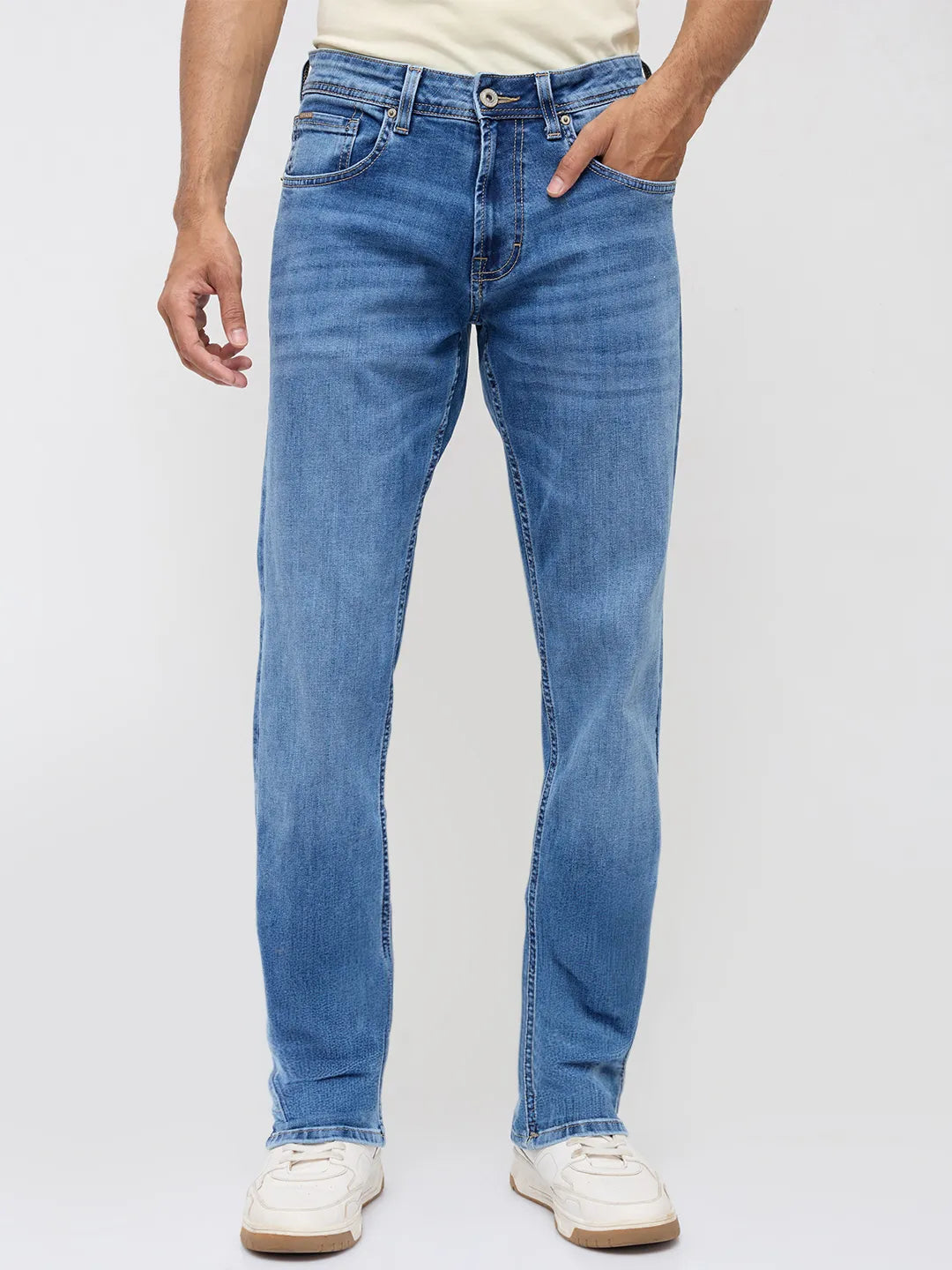 Men Ricardo Jeans Comfort Fit Light Blue Mid Rise