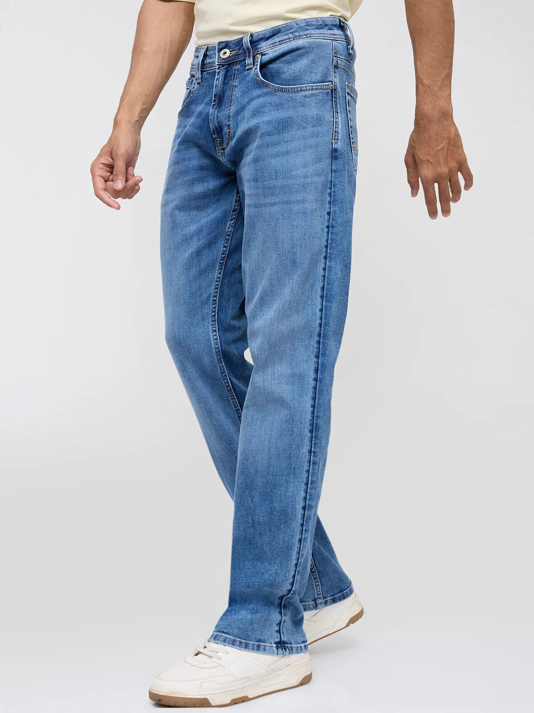 Men Ricardo Jeans Comfort Fit Light Blue Mid Rise