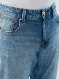 Men Jeans Comfort Fit Light Blue Mid Rise