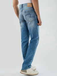 Men Jeans Comfort Fit Light Blue Mid Rise