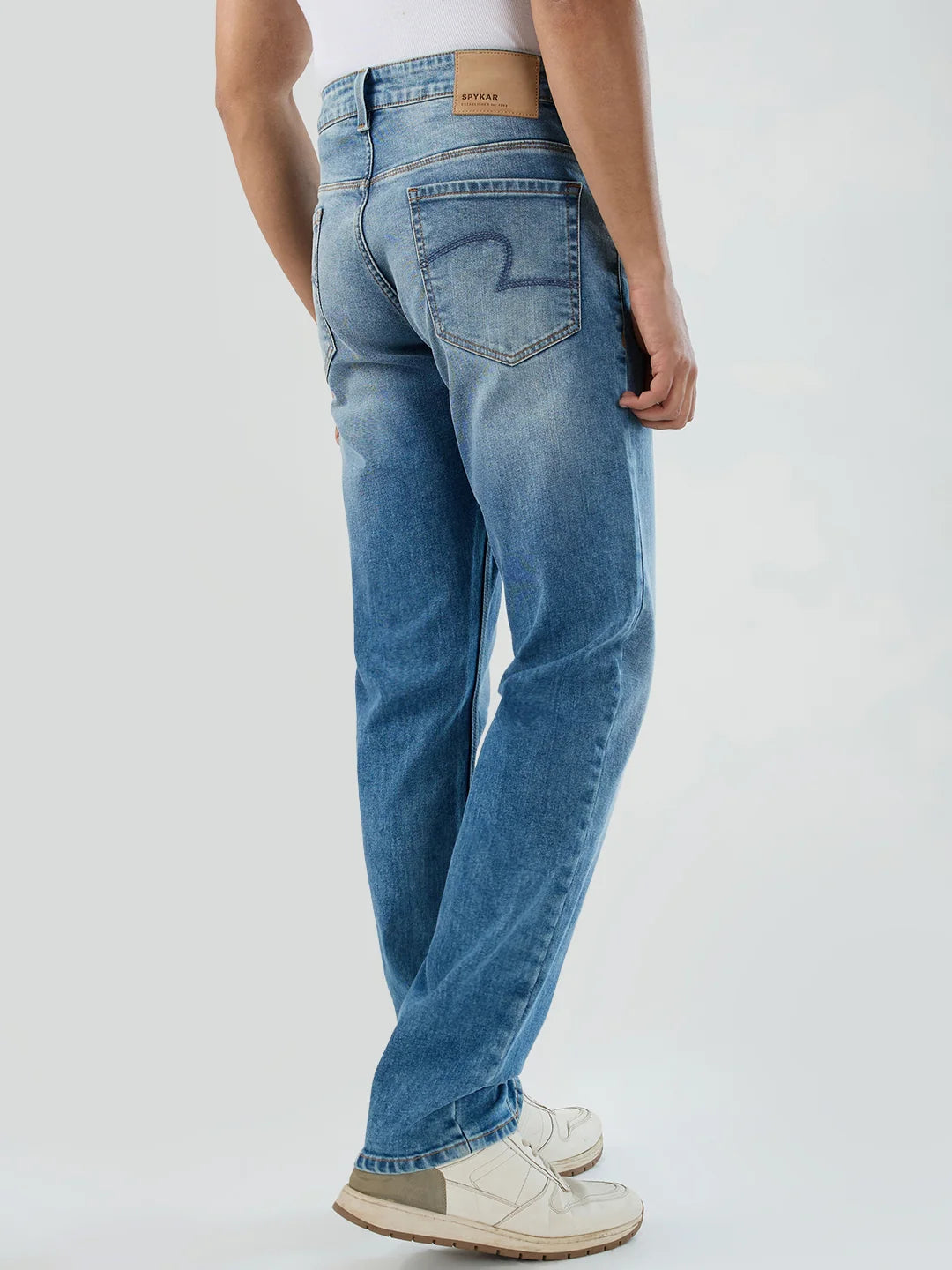 Men Jeans Comfort Fit Light Blue Mid Rise