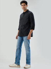 Men Jeans Comfort Fit Light Blue Mid Rise