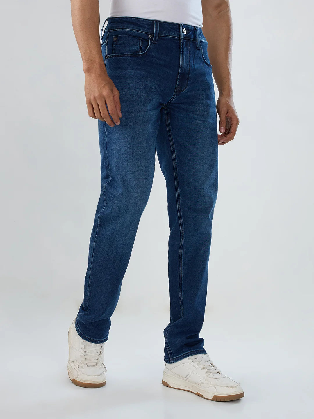 Men Ricardo Jeans Comfort Fit Mid Blue Mid Rise