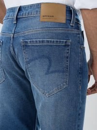 Men Jeans Comfort Fit Mid Blue Mid Rise