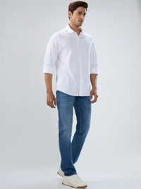 Men Jeans Comfort Fit Mid Blue Mid Rise