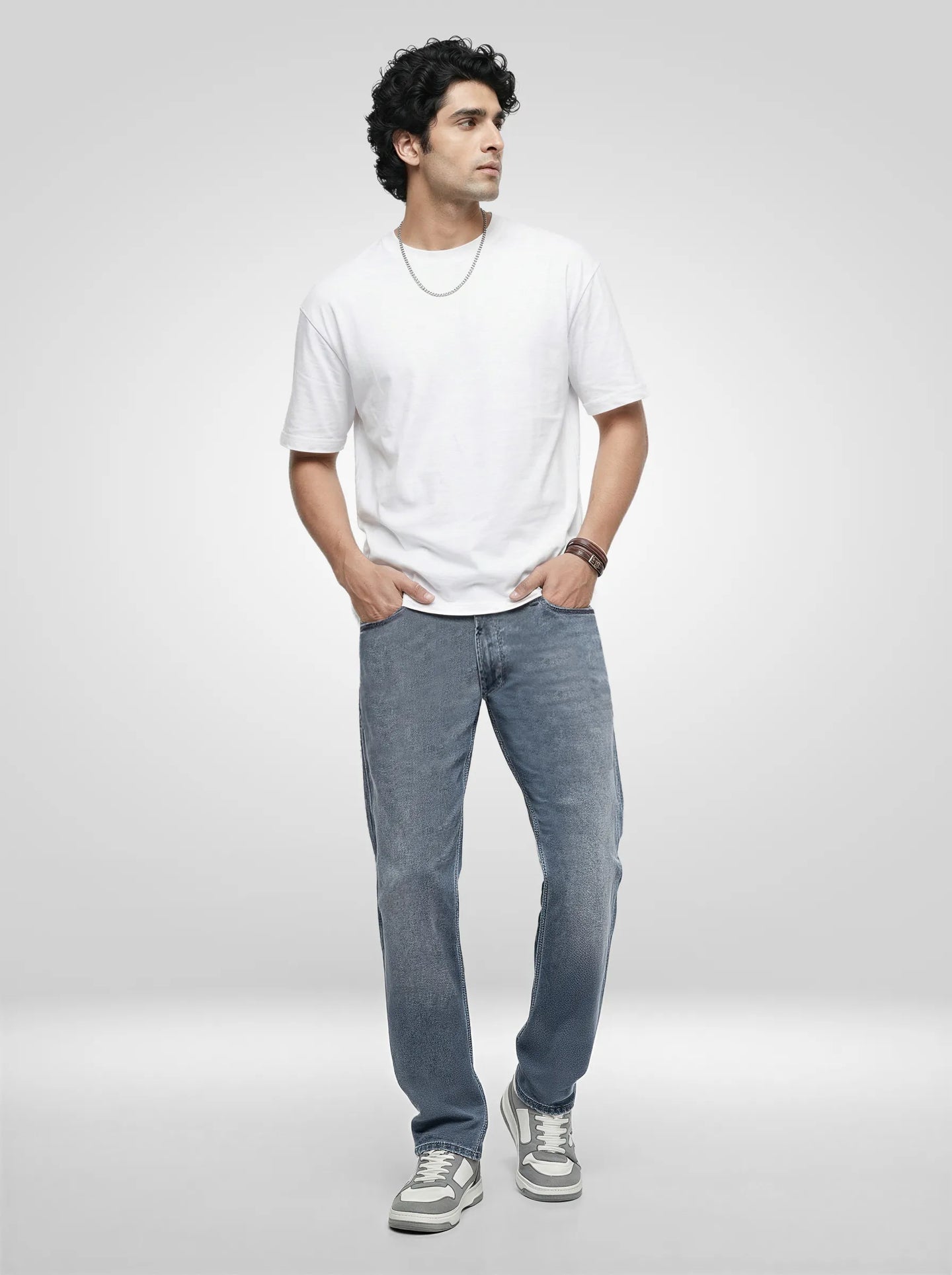 Men Ricardo Jeans Comfort Fit Grey Mid Rise