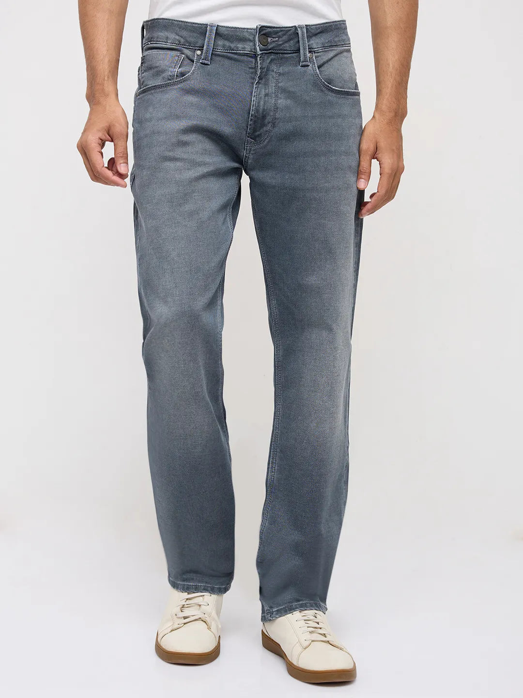 Men Ricardo Jeans Comfort Fit Grey Mid Rise