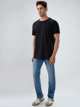 Men Jeans Comfort Fit Vintage Blue Mid Rise