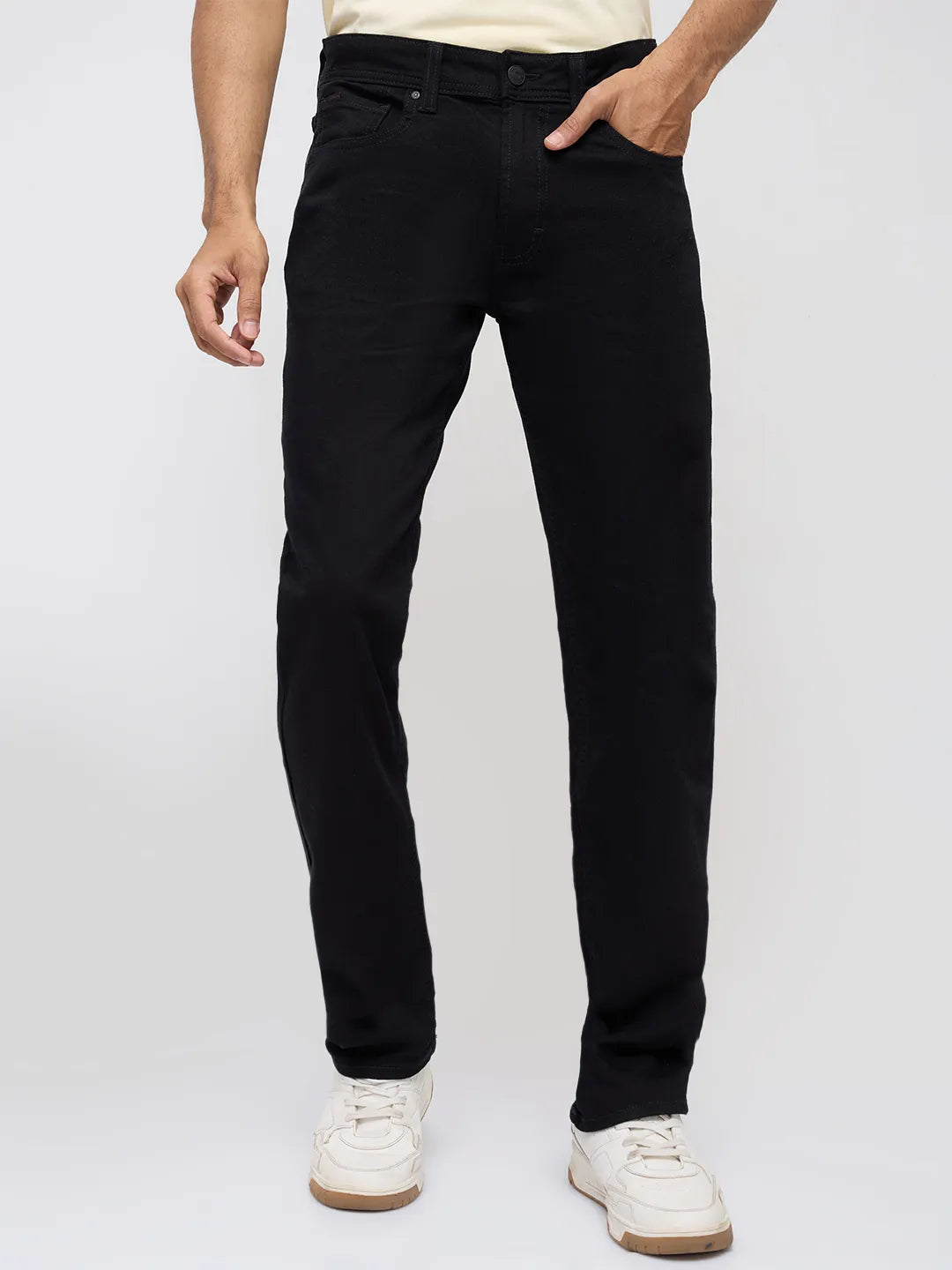 Men Ricardo Jeans Comfort Fit Black Mid Rise