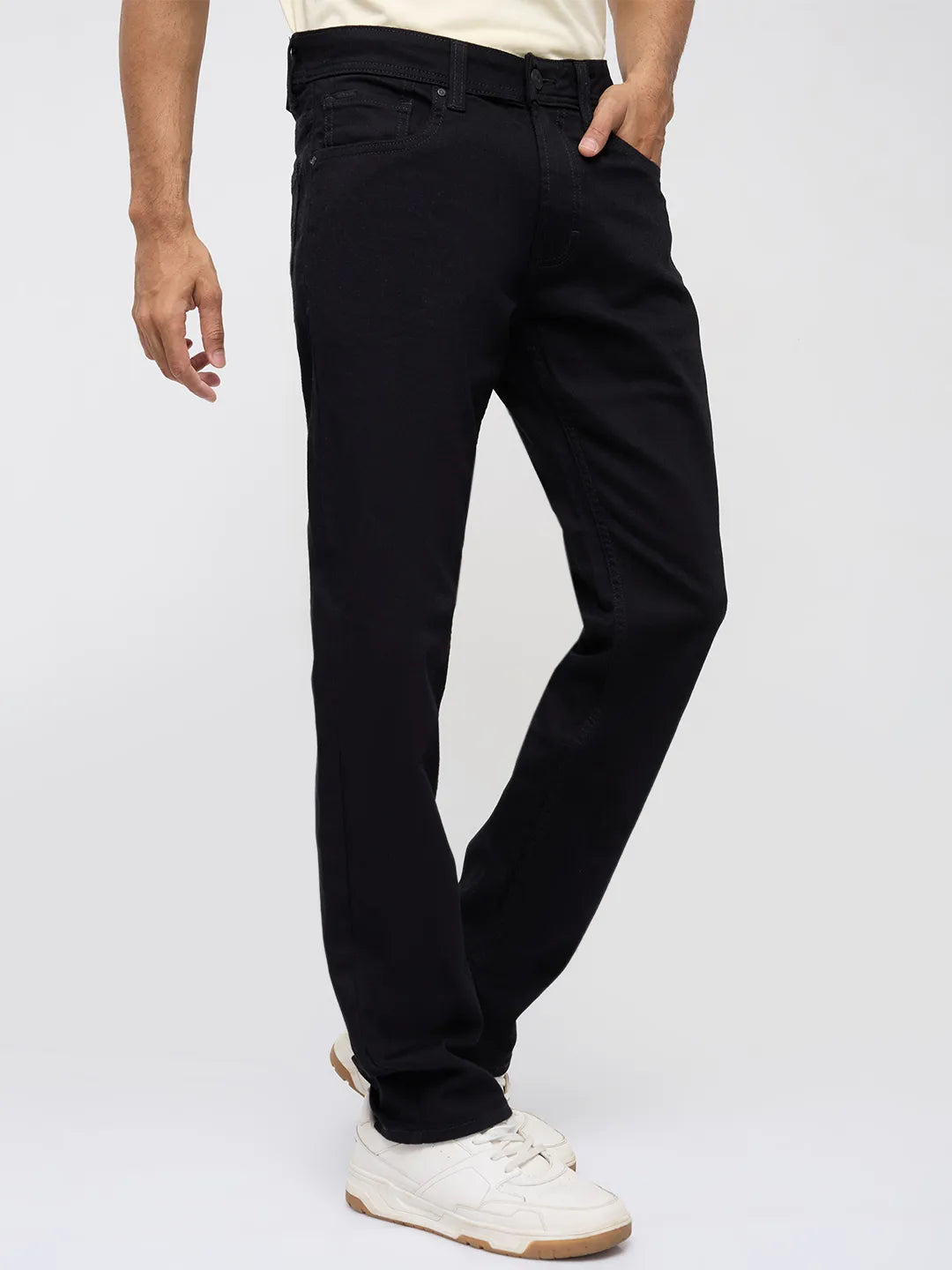 Men Ricardo Jeans Comfort Fit Black Mid Rise