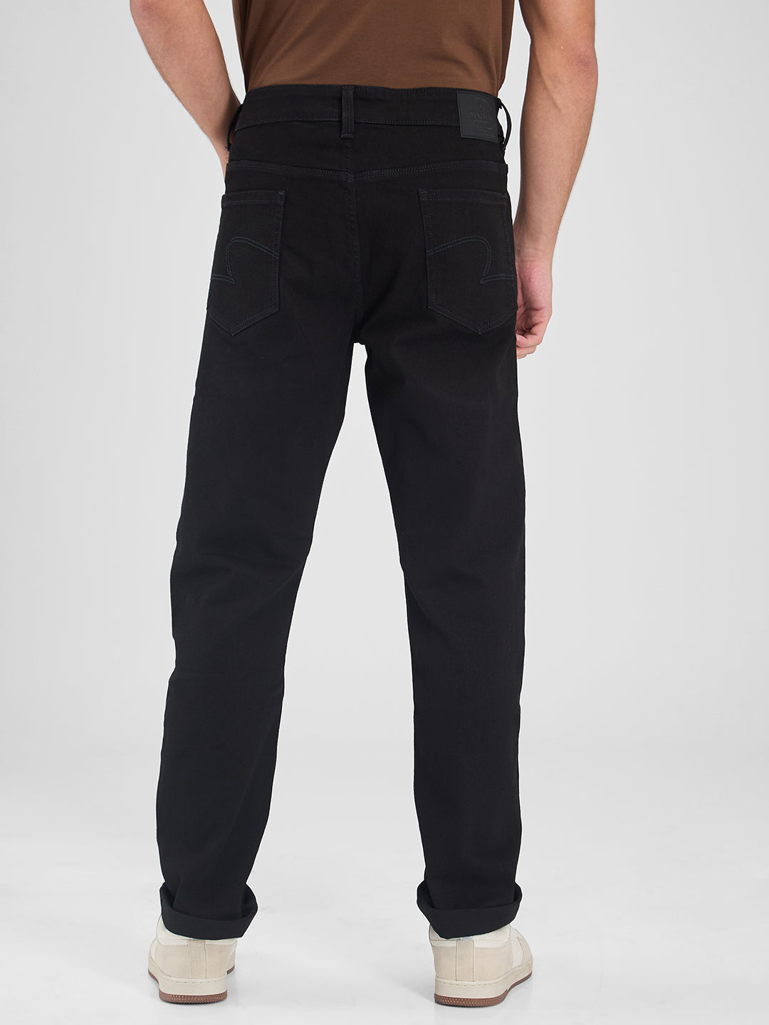 Spykar Black Comfort Fit Mid Rise Jeans For Men