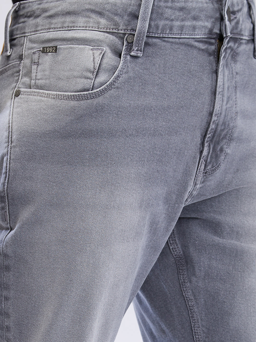 Spykar Light Grey Regular Jeans For Men