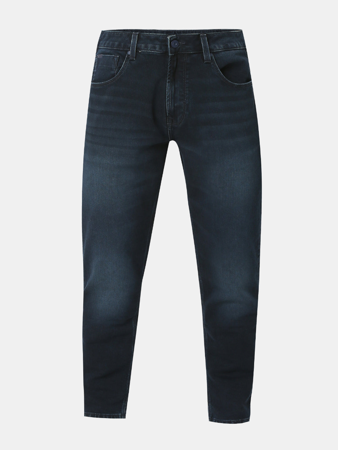 Spykar Dark Blue Mid Rise Comfort Fit Jeans For Men