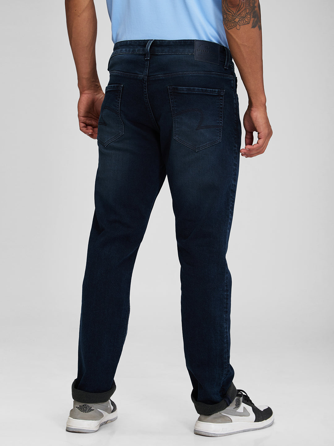 Spykar Blue Comfort Fit Mid Rise Jeans For Men