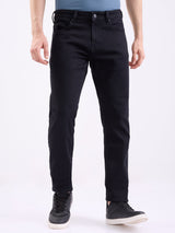 Men Jeans Comfort Fit Black Mid Rise