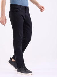 Men Jeans Comfort Fit Black Mid Rise