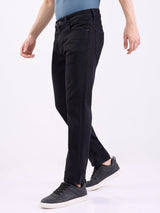 Men Jeans Comfort Fit Black Mid Rise