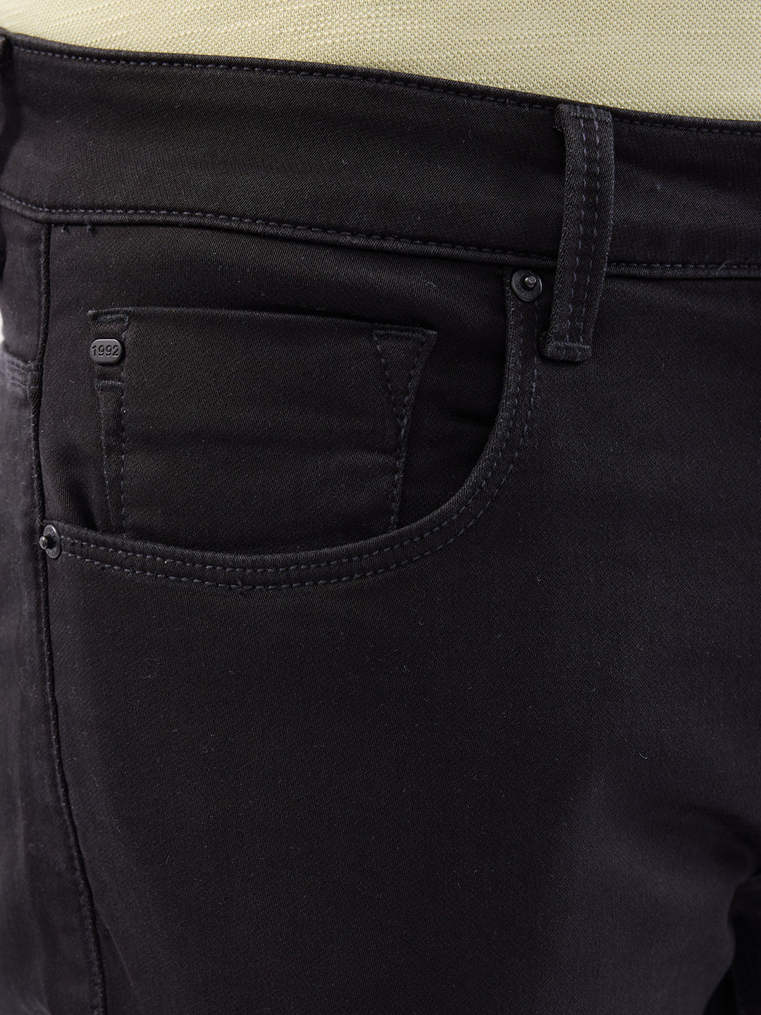 Spykar Black Mid Rise Comfort Fit Casual Jeans For Men