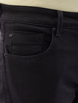 Men Jeans Comfort Fit Black Mid Rise