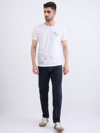 Men Jeans Comfort Fit Black Mid Rise