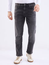Men Jeans Comfort Fit Black Mid Rise