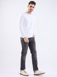 Men Jeans Comfort Fit Black Mid Rise