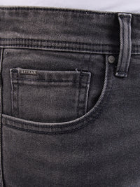 Men Jeans Comfort Fit Black Mid Rise