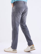 Men Jeans Comfort Fit Grey Low Rise