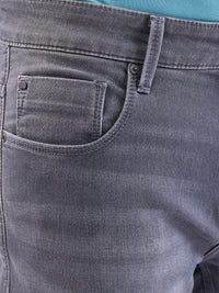 Men Jeans Comfort Fit Grey Low Rise