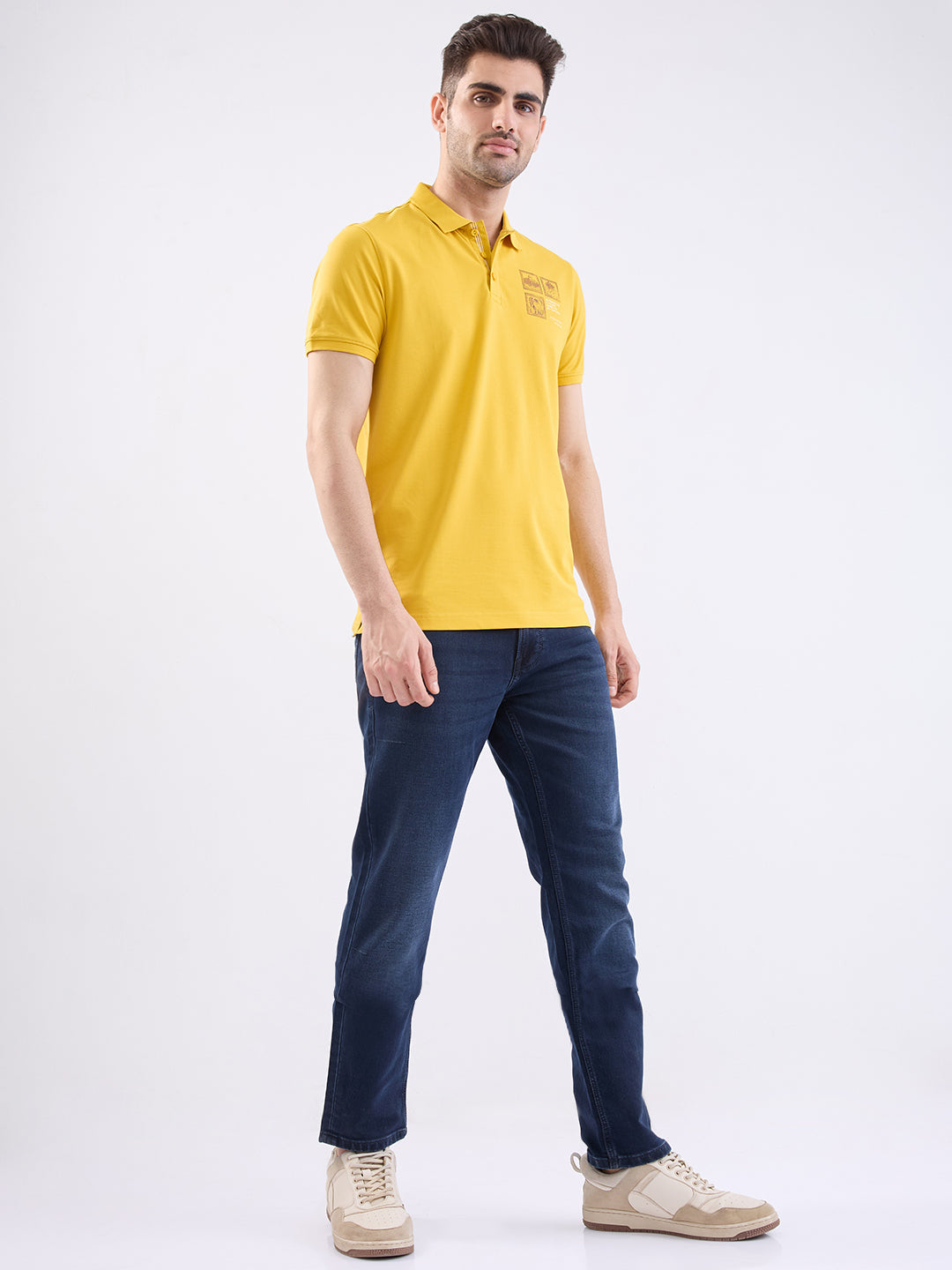 Spykar Dark Blue Mid Rise Comfort Fit Casual Jeans For Men