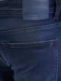 Men Jeans Comfort Fit Dark Blue Mid Rise