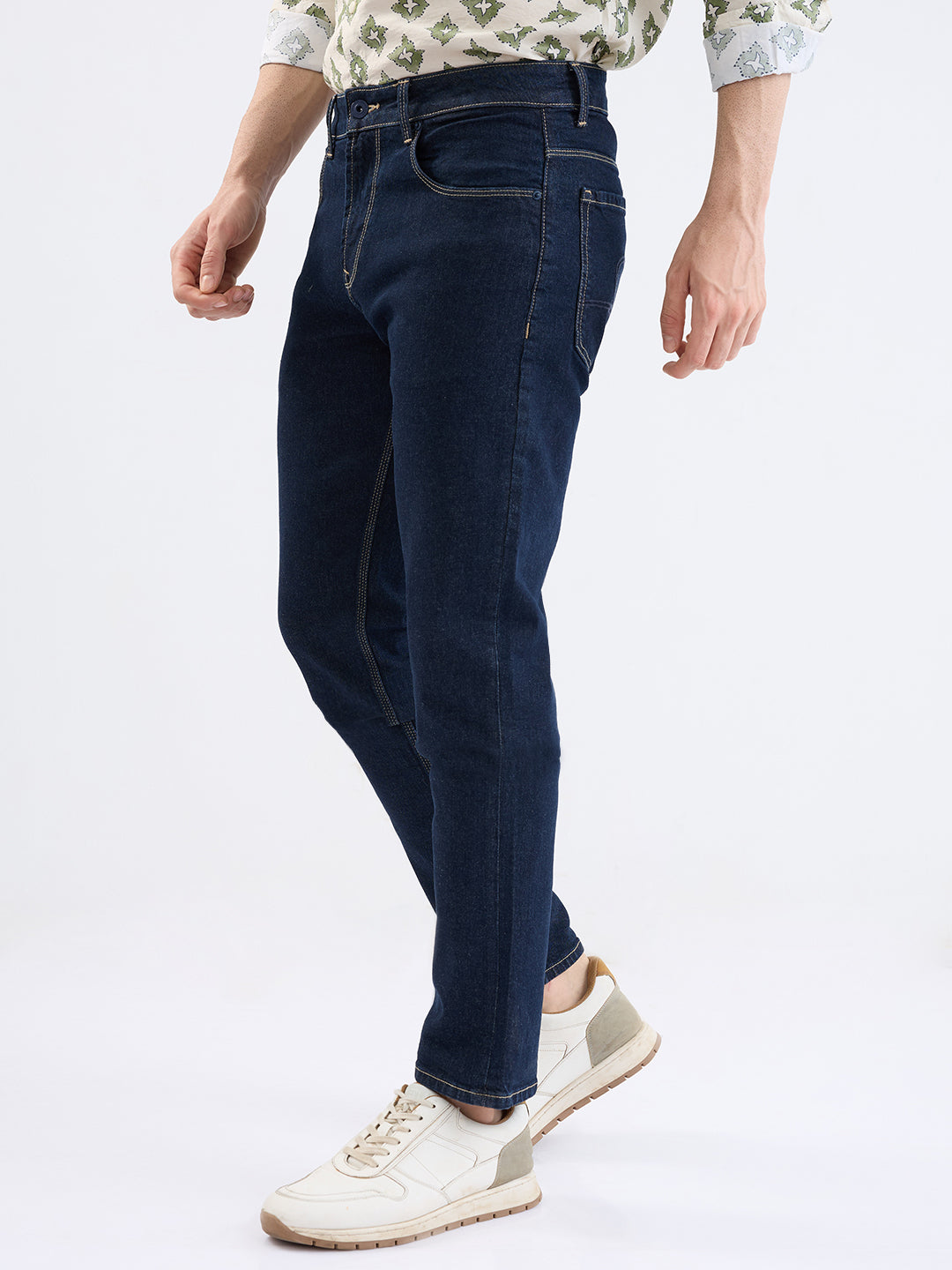 Men Jeans Comfort Fit Blue Mid Rise