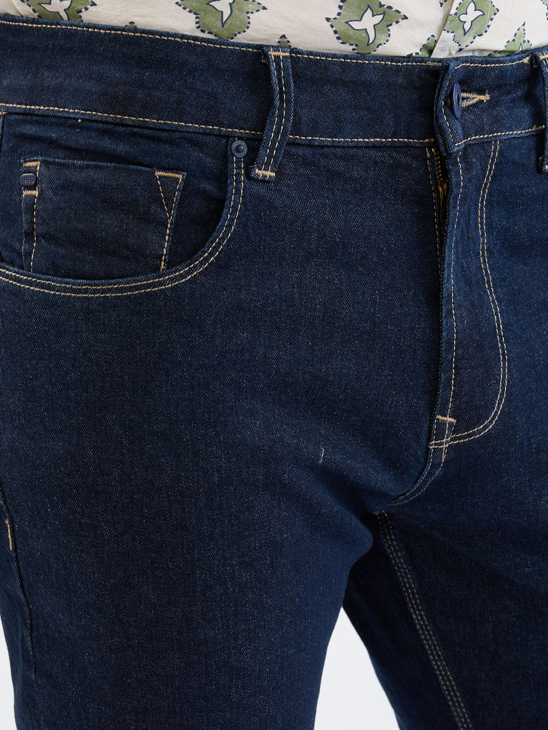 Spykar Raw Blue Mid Rise Comfort Fit Casual Jeans For Men