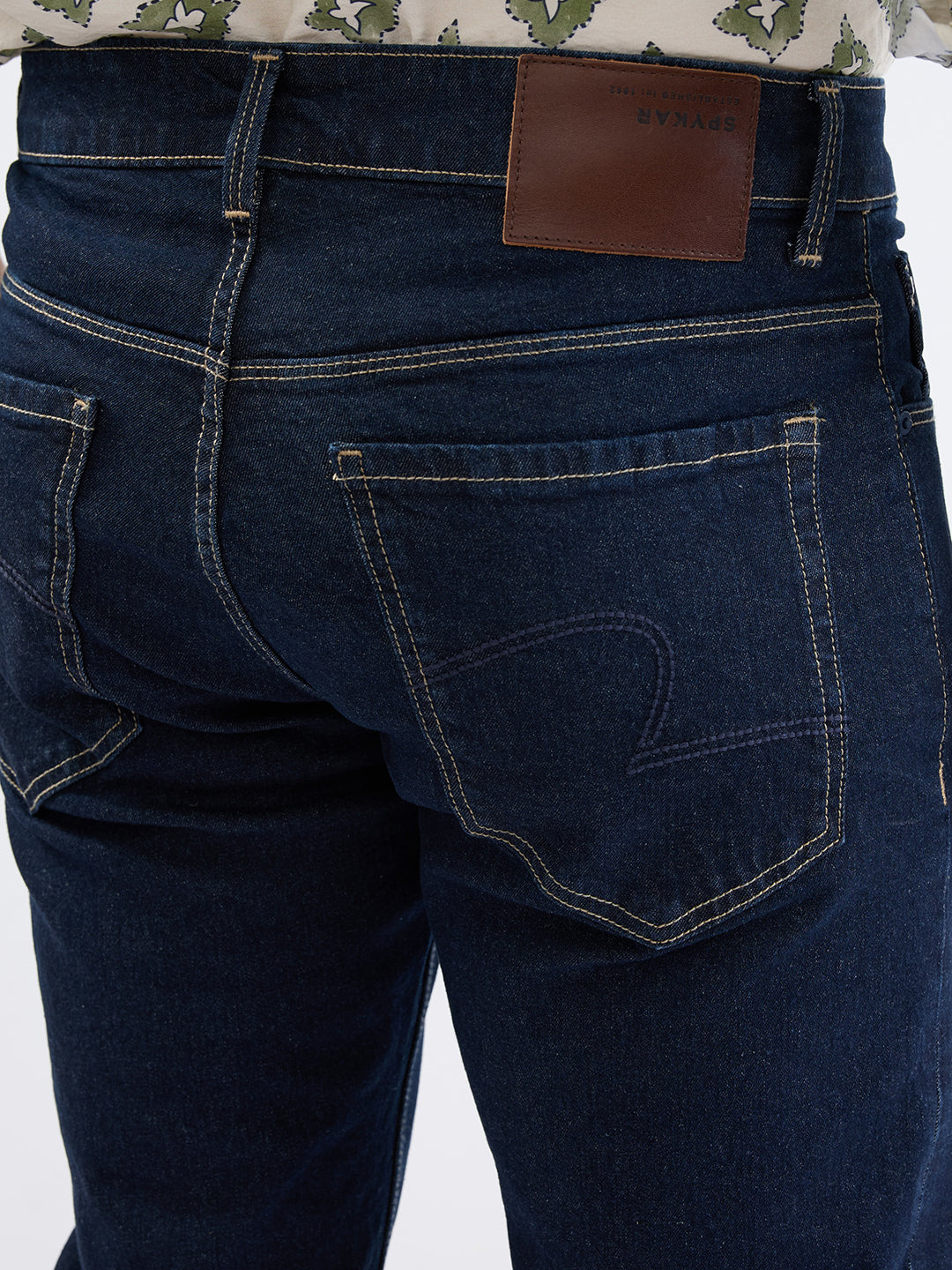 Spykar Raw Blue Mid Rise Comfort Fit Casual Jeans For Men