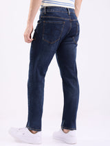 Men Jeans Comfort Fit Dark Blue Mid Rise