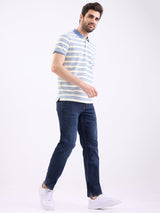 Men Jeans Comfort Fit Dark Blue Mid Rise