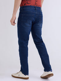 Men Jeans Comfort Fit Dark Blue Mid Rise