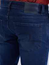 Men Jeans Comfort Fit Dark Blue Mid Rise